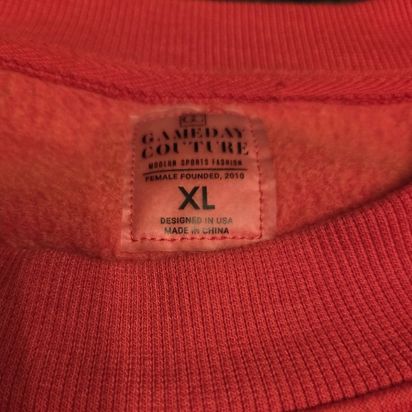 KANSAS CITY CHIEFS Gameday Glimmer Embellished Star-Sleeve Sweater XL - Picture 8 of 11